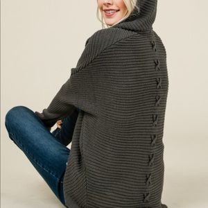 Coverstitched  Tie Back Cocoon Cardigan NWT